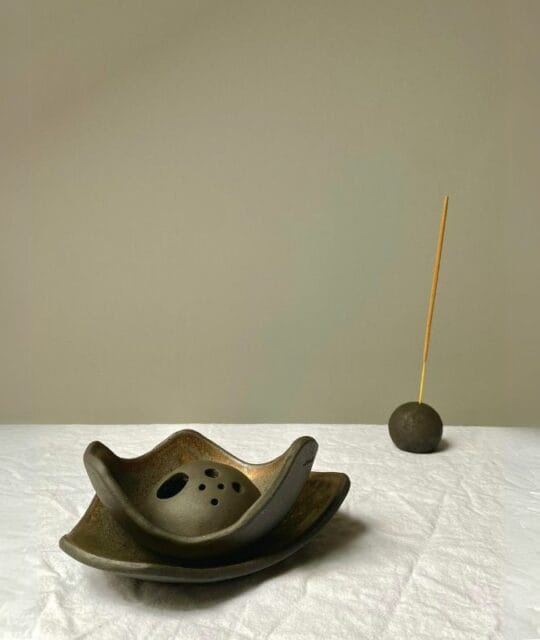 Podstawka na kadzidła i kadzielnica 2w1 miedź